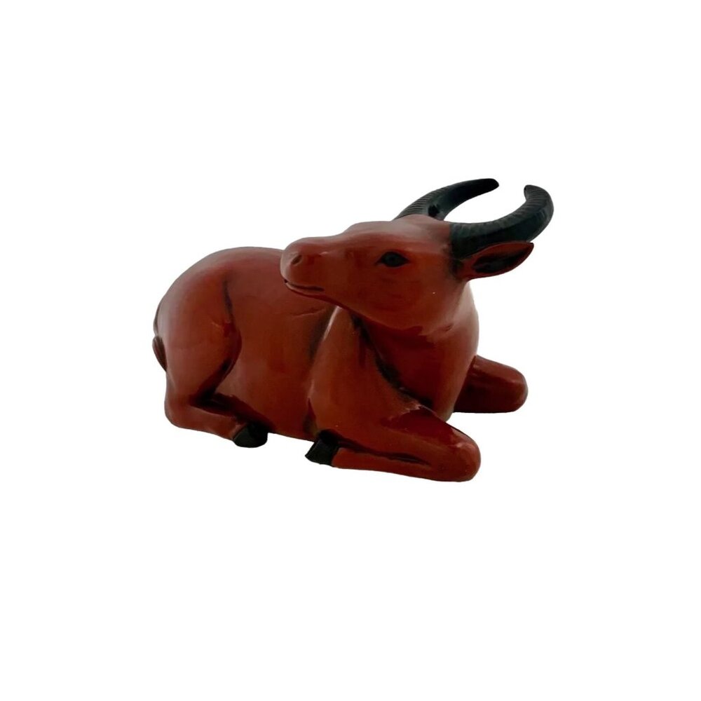 Fitz Floyd Buffalo Ceramic Red Bull Figurine Rare Vernissage Ox Vintage Decor